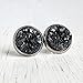 Black on Gunmetal - Resin Druzy Stud Earrings