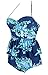 Cocoship Women's Retro Antigua Floral Peplum Push Up High Waist Bikini Set Chic Swimsuit(FBA)