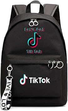 Tik Tok Fashion Print College Wind Rucksack Madchen Riemen Reisetasche Schulertasche Schwarz 1 L 30cm W 16cm H 44cm Amazon De Koffer Rucksacke Taschen
