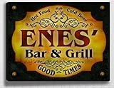 Enes Bar & Grill Stretched Canvas Print