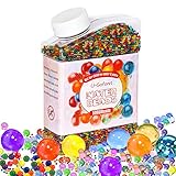 U-Goforst Water Beads Pack (50000 Beads /15Large Jumbo Beads /10 Balloons) Rainbow Mix Kids Water Gel Beads, Jelly Water Growing Balls for Spa Refill, Kids Tactile Sensory Toys, Plants Vase, Party