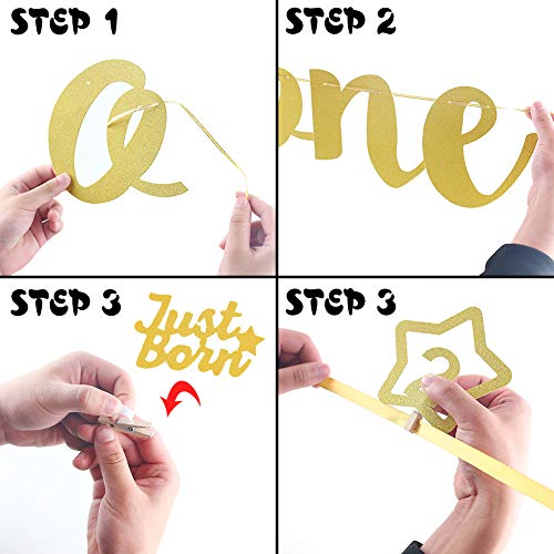 First Birthday Photo Banner First Birthday Decoration Great for One Year Old Celebration Party Supplies