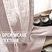 JIN CHAN Linen Like Sheer Curtain Panels for Bedroom Sheer Curtains Rod Pocket Draps for Living Room 63 inches Long 2 Panels Taupe