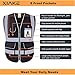 XIAKE 9 Pockets Class 2 High Visibility Reflective Safety Vest Men Women Work Construction Vest Zipper Front Meets ANSI Standards(Black,Large)