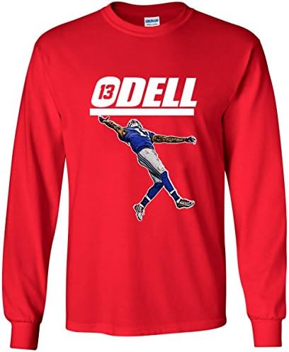 LONG SLEEVE Red New York Odell "The Catch" T-Shirt ADULT MEDIUM