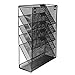 LINKFU 5 Tier Hanging Wall Office Organizer,Mesh Metal Multi-Functional Wall Mount Document Letter Tray Organizer for Home,Office,Magazine Rack and File Storage,Black