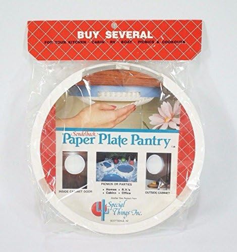 Paper Plate Pantry - Paper and Styrofoam Plate Holder Organizer Dispenser Mounts Anywhere in Home or RV