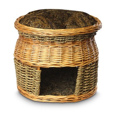 double decker wicker cat bed
