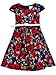 Bonny Billy Little Girls Classy Vintage Floral Swing Kids Party Dress with Belt 4-5 Years Red