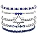 LUX ACCESSORIES Silvertone Jewish Hanukkah Arm Candy Set (5pc)