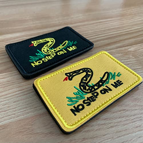 GYGYL 2Pcs Tactical Funny Flag Patch, No Step On Me, Hook Fastener American Military Patches Set for Tactical Caps, Bags, Backpacks, Tactical Vest, Military Uniforms