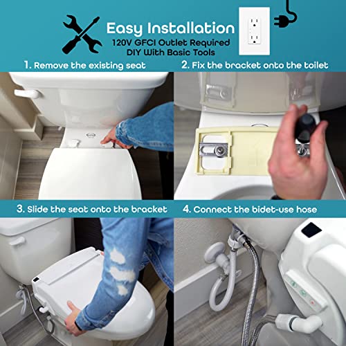 BidetMate 1000 Series Electric Bidet Heated Smart Toilet Seat with