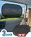 ANTOER Static Cling Car Sun Shades (3 Px) -20 X 12” Block over 97% Harmful UV Rays, Sun and Glare Protection For Your Child - Baby Car Side Window SunShades
