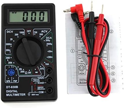 DT830B LCD Digital Multimeter Voltmeter Ammeter AC DC Voltage Resistor Diode Circuit Tester (Black)