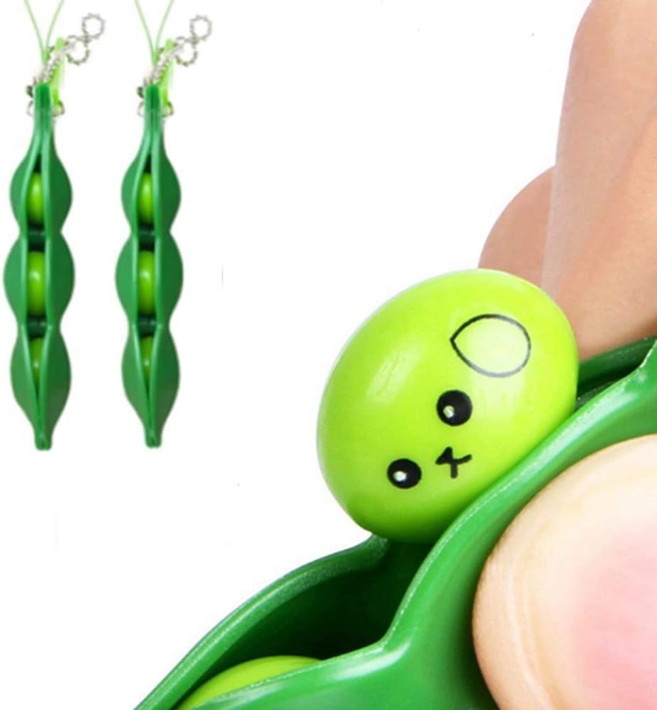 [Pack of 2] Ybetter Funny Facial Expressions Squeeze Bean Fidget Bean Toy for Reduce Stress and Anxiety, OCD, ADD, ADHD, Bitting Nails, Peel Skin, Improve Focus, Perfect for Children and Adults