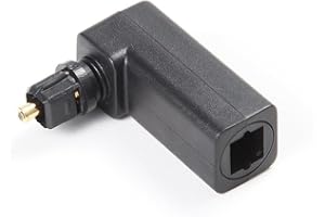 KUIOPYY 1Pcs Toslink 90 Degree Optical Audio Cable Adapter Male to Female Right Angle 360 Rotates PC TV DVD Stereo Optical Ca