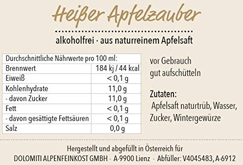 Dolomiti Heisser Apfelzauber Alkoholfrei Bag In Box Fruchtiger Apfelpunsch Ohne Alkohol 1 X 10 0 Liter Bag In Box Amazon De Lebensmittel Getranke