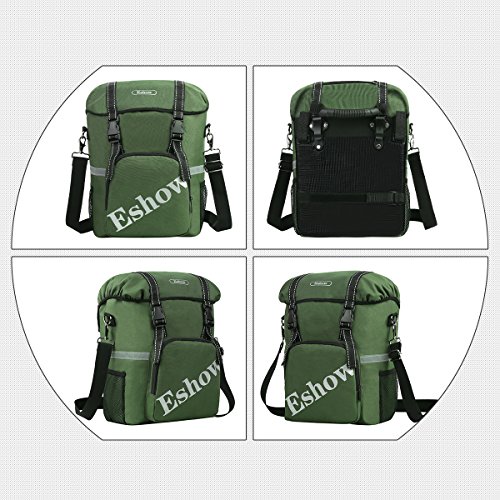 Eshow Waterproof Single Rear Bicycle Pannier Adjustable Hooks with Handle Strap Bag
