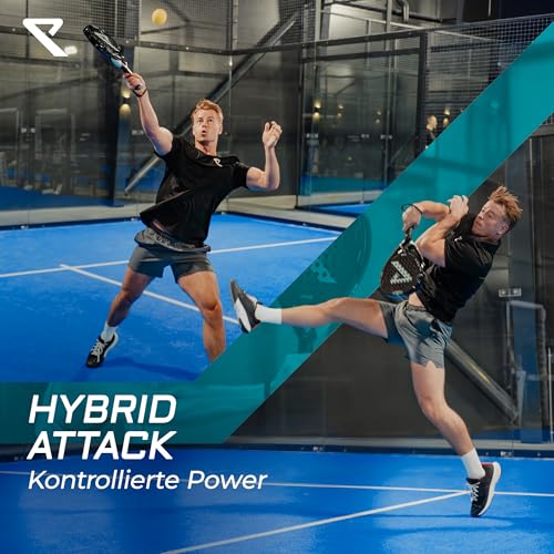 RYZE Hydra Padel Racket Made of 100% Carbon Fibre - Maximum Power, Control & Precision - 365 g with EVA 18 Foam - Unisex Padel Racket for Men & Women - Padel Racket Set with Free Case