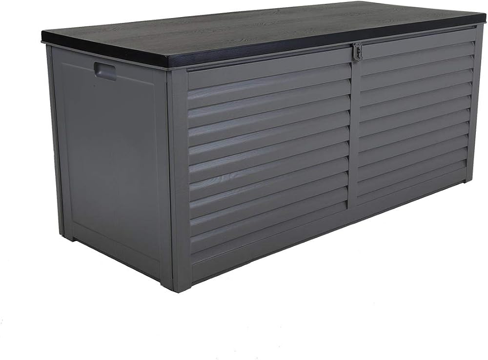 Charles Bentley 490L Outdoor Storage Box Grey Body Black Lid PP Vacuum