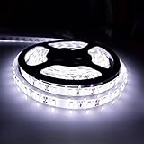 Bogao16.4ft LED Flexible Light Strip, 300 Units SMD 5630 LEDs, 12V DC waterproof, Light Strips, LED ribbon, DIY Christmas Holiday Home Kitchen Car Bar Indoor Party Decoration (White)