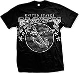 Oversized US Navy Anchor Emblem Mens T-shirt, United States Navy Men's Tee Shirt, Black