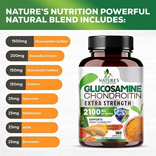 Glucosamine Chondroitin with Turmeric MSM Boswellia Triple Strength