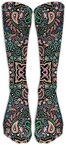 Blacklight Chalkboard Paisley Graduated Compression Socks For Women And Men - Best Medical, Nursing, Travel &amp; Flight Socks