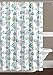 Deep Sea Fabric Shower Curtain: Ocean Life Fish Theme, Teal Blue Green Grey White, 70