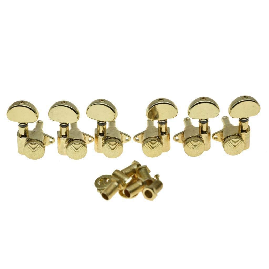 zalati Guitar Tuner 6pcs Tuning Keys Locking String Tuning Pegs Sealed Machine Heads 3 Left 3 Right for Electric Guitar or Acoustic Guitar - Golden — image 1