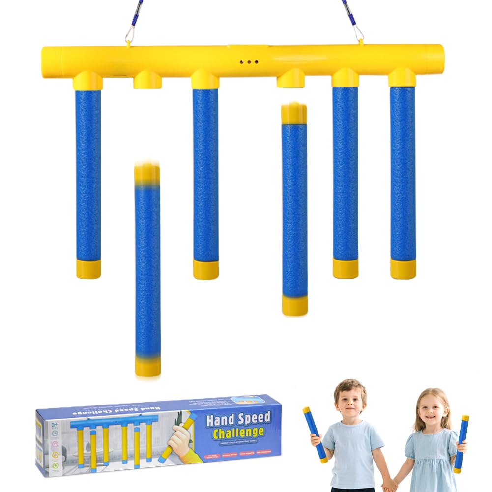 Mistep Catching Sticks Games Adjustable 3 Speed Reaction Game that Promotes Hand-eye Coordination, Agility and Sensory Development Adult Gift for Kids at Christmas Birthday (6pcsBlue Stick)