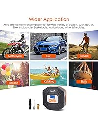 Inflador de neumáticos digital, bomba de aire portátil de 12 V CC, bomba eléctrica portátil con luz LED y pantalla digital LCD para coche, bicicleta, motocicleta, baloncesto y otros inflables