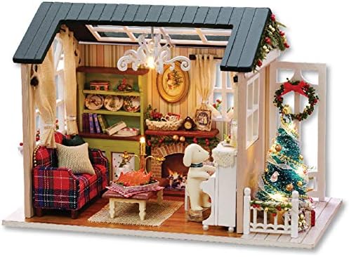 DIY Wooden Dolls House Handcraft Miniature Kit Villa Model Furniture Voice Controller Music Box Night Fantasy Light Music