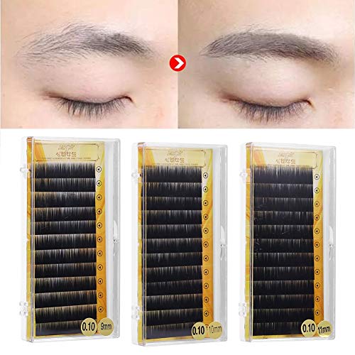 Yesbaby Natural False Eyebrow Extension Fake Eyebrow Enhancer Individual Artificial Eyebrows (Size : 9MM)
