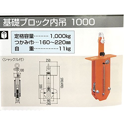 クランプ 吊具 基礎ブロック内吊 B01mzbt3i2 コt Sankyo ブロック用 石材 コンクリート 代不 1000 バイス万力 低価格