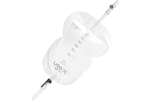 U GO Ugo Leg Bags (x10) – Urine Drainage Bags/Catheter Leg Bags, T Tap or Lever Tap with Soft Fabric Backing and a Natural Leg-Shape Design (Pack of 10) (Ugo 7C - 750ml, Short Tube, Lever Tap)