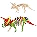 Funria Bfun Woodcraft 3D Puzzle Assemble and Paint DIY Toy Kit, Triceratops