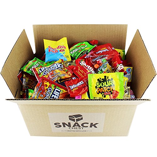Assorted Candy Party Mix Bulk Twizzlers Nerds Swedish Fish Sour Patch Skittles Starburst Mike And Ike Gummies and Much More of Your Favorite Candy. Over 600 Individually Wrapped Candy (288 oz)