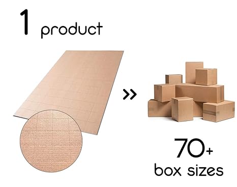JustFoldMe Kartonblätter für mehrdimensionale schachtel Versandkarton aus Faltkarton nach Maß für Verpackung Lagerung in 5, 1