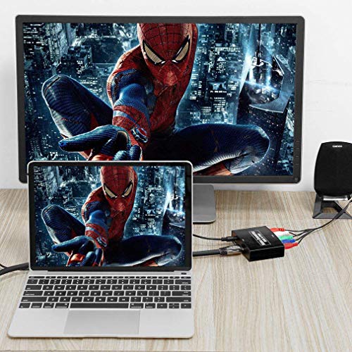HDMI to Component YPbPr 5RCA RGB + R/L Converter V1.4 with R/L Audio Output Support for MacBook TV Blu-Ray DVD PS4 DVD, PSP, Xbox 360,Amazon Fire TV