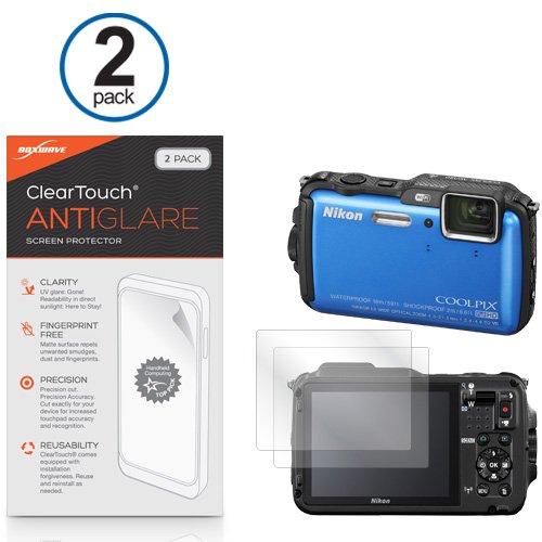 Nikon Coolpix AW120 Screen Protector, BoxWave [ClearTouch Anti-Glare (2-Pack)] Anti-Fingerprint Matte Film Skin for Nikon Coolpix AW120