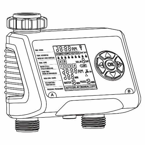 Rainwave 2-Zone Programmable Electronic Water Timer