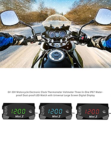 ZHIYA Motorfiets Elektronische Klok Thermometer Voltmeter 3in1 IP67 Waterdicht en Stofdicht LED Horloge met 6V30V… - Image 4