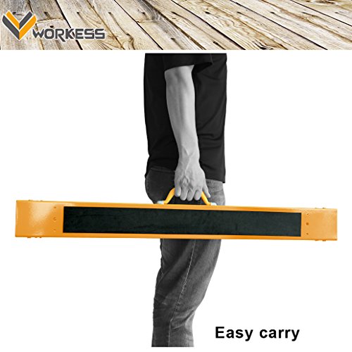 Heavy Duty Height Adjustable Steel, Metal Saw Horse, Jobsite Table with Telescopic Legs 1200 Lbs Yellow Single Pack WK-SH017A - Thumbnail 6