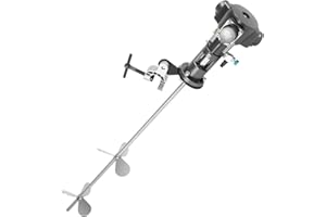 LIAPDG 50 Gallons Pneumatic Mixer, 1.135m/3.72ft Stainless Steel Detachable Drum Mixer Silver Coating Mix Tool Barrel Paint Mixer of 50-2000rpm Stepless Speed with Built-In Silencer