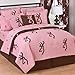 Pink Browning Buckmark 8 Pc Queen Comforter Set (Comforter, 1 Flat Sheet, 1 Fitted Sheet, 2 Pillow Cases, 2 Shams, 1 Bedskirt) SAVE BIG ON BUNDLING!