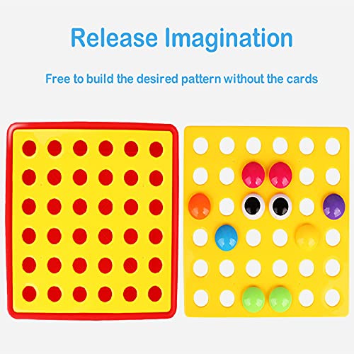 FEIGSEN Button Art Toy for 3 Year Old Color Matching Mosaic Pegboard