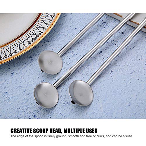Umiwe Reusable Spoon Straws Stirrer,8 PCS Stainless Steel 2 in 1 Drinking Straws Stirrers with 2 Cleaning Brush for 30oz 20oz Tumblers Cups Mugs Yeti Rambler Rtic Ozark Trail - Thumbnail 3