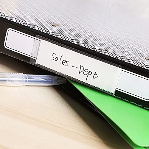 Juvale Clear Binder Spine Label Holders with Blank Inserts, Self Adhesive (1 x 3 in, 120 Set