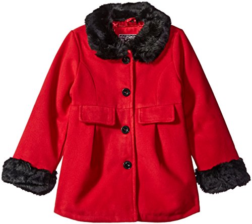 Ok kids! little girls  dress wool coat, red, 5/6
